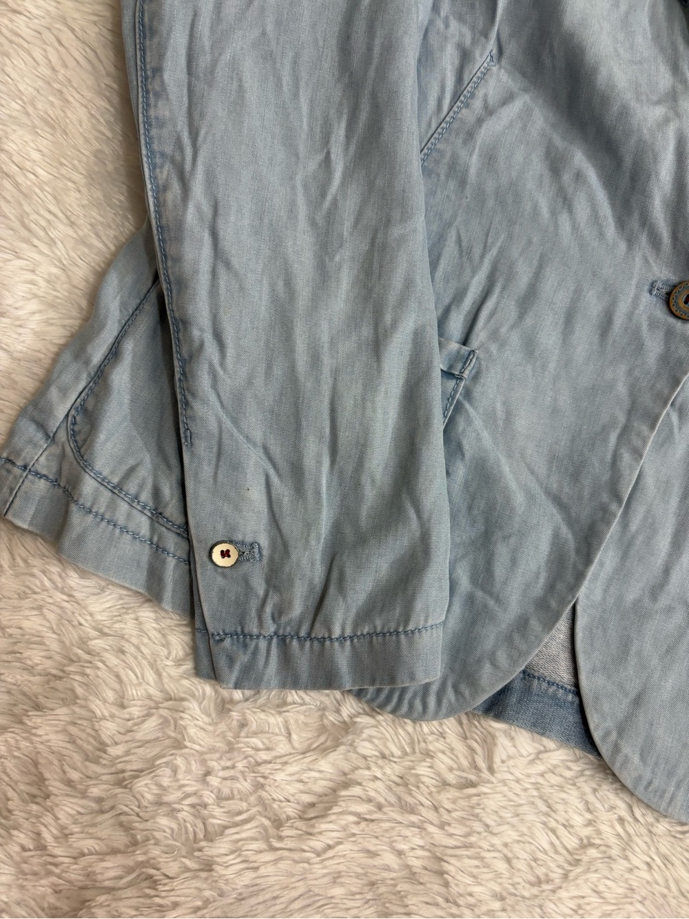 Pilcro Anthropologie Chambray Blazer Blue Jacket Boho Coastal
Chic Resort Sz L - Picture 5 of 13